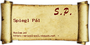Spiegl Pál névjegykártya