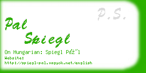 pal spiegl business card